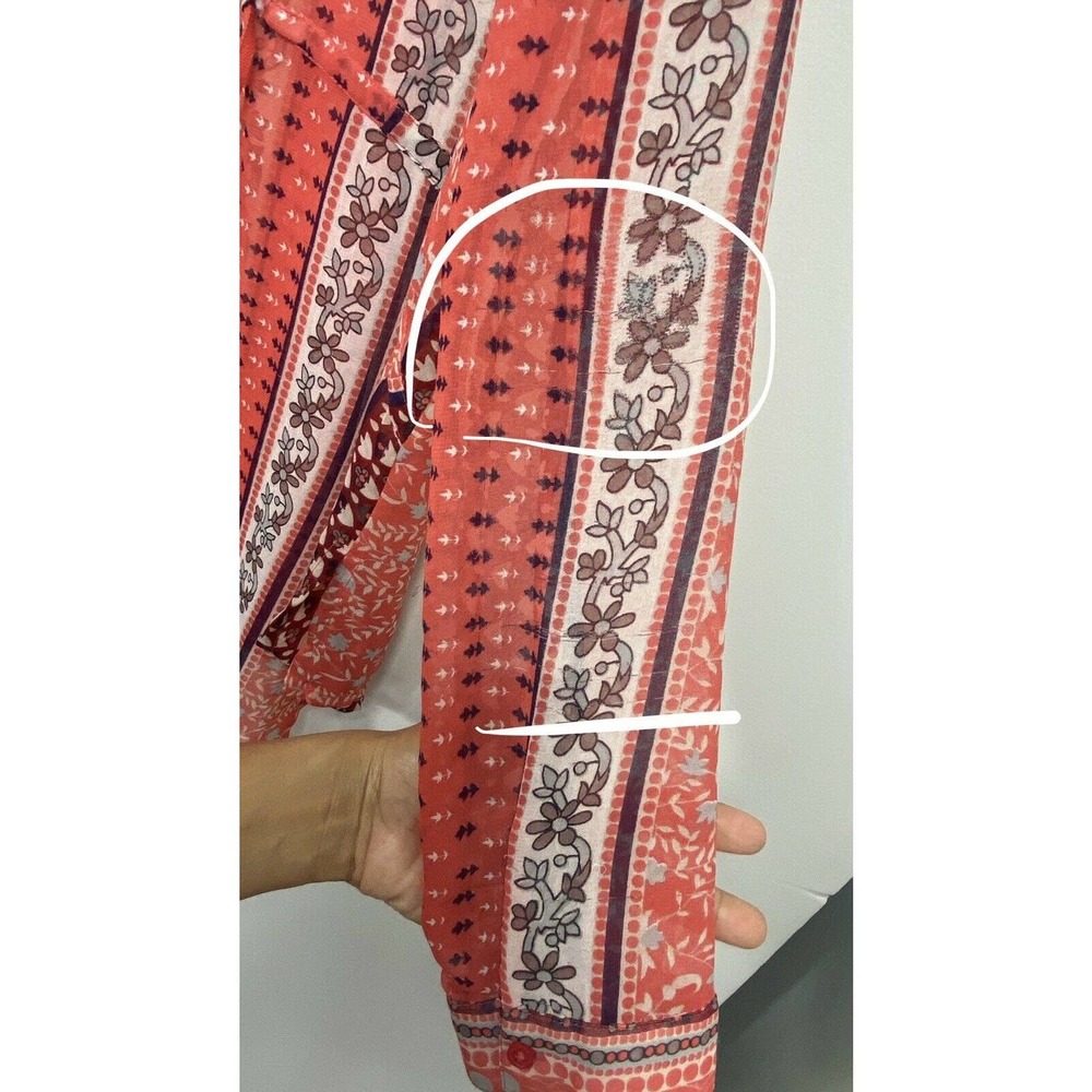 Free People Moonlight Miles Coral Floral Top Tunic - Picture 7 of 12